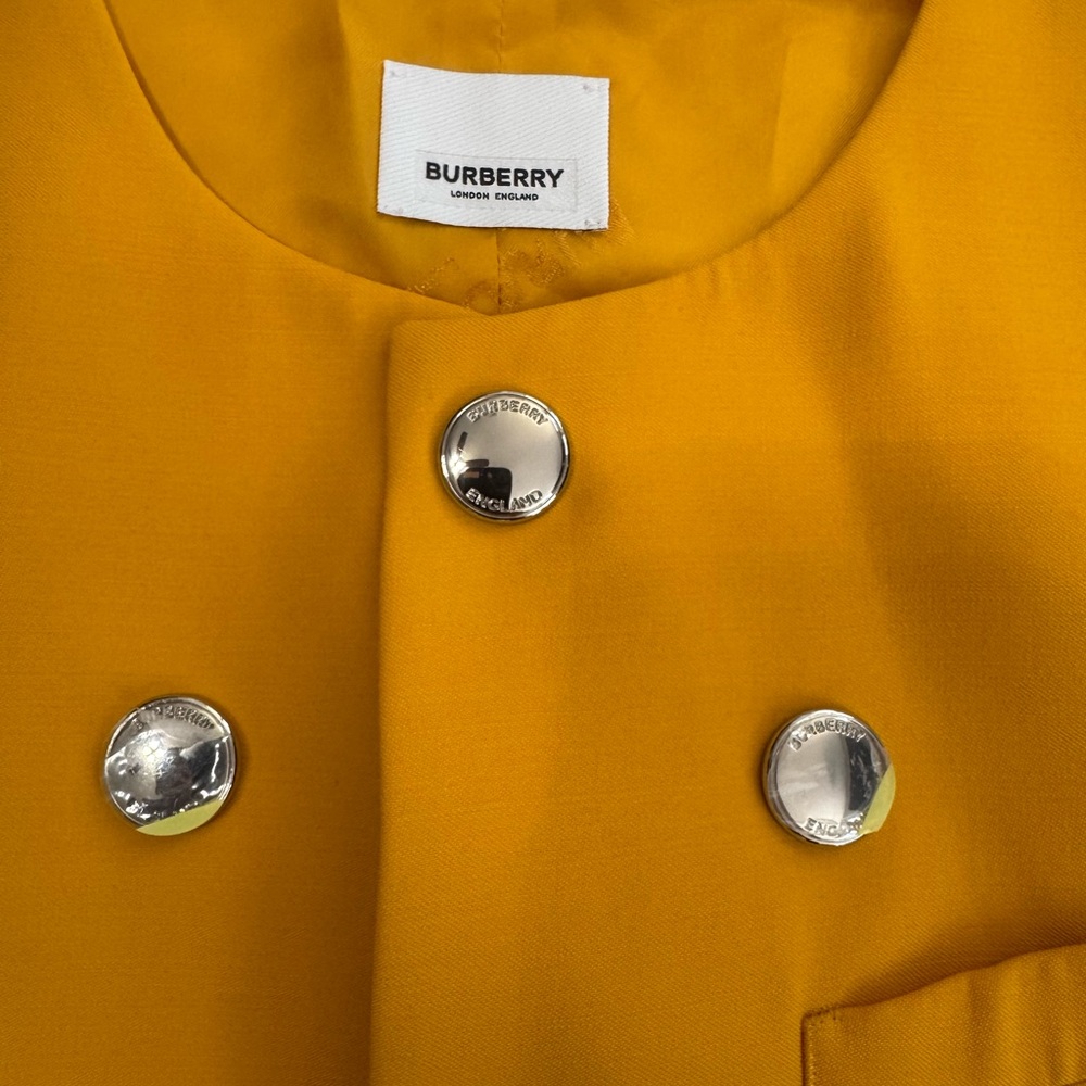 Burberry Golden Yellow Coat with Silver Accents